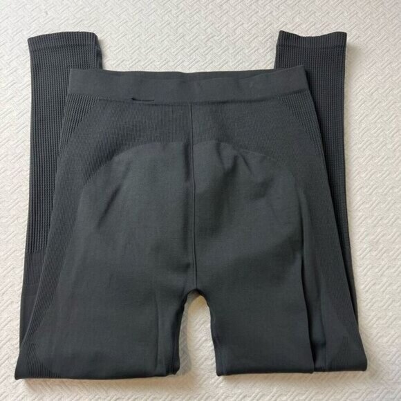 H&M Mama Maternity Pregnancy Leggings Ribbed Support Gray Grey Size Large - Picture 4 of 6